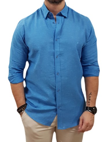 Visconti - 2779-4 - L Blue - Regular Fit - Linen - Πουκάμισο