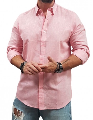 Visconti - 2751-6 - Pink - Regular Fit - Linen - Πουκάμισο