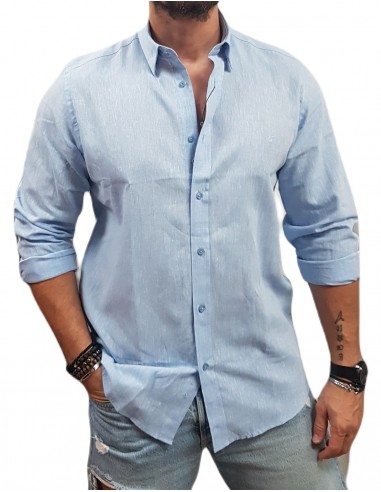 Visconti - 2751-2 - L Blue - Regular Fit - Linen - Πουκάμισο