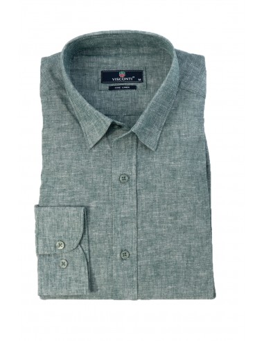 Visconti - 2751-7 - Medium Green - Regular Fit - Linen - Πουκάμισο