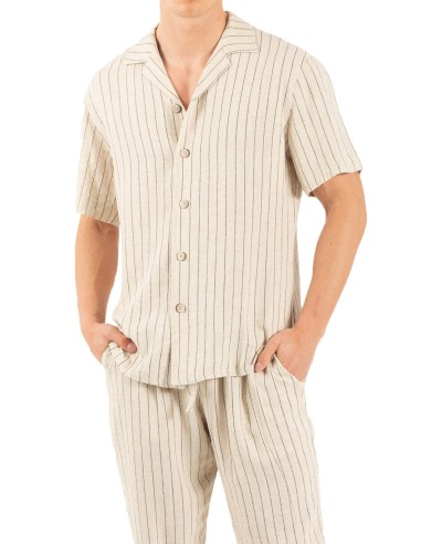 Vittorio Artist - 800-25-Tinos - Beige  - Linen - Πουκάμισο