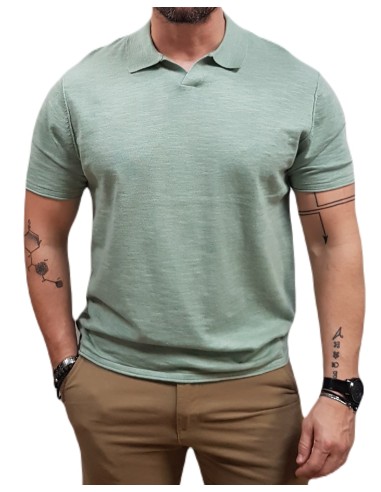 Jack&Jones - 12269650 - Jj Kane Knit Split Neck Polo - Iceberg Green - Κοντομάνικο μπλουζάκι