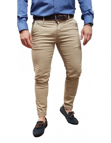 Brokers - 24014-402-451(005) - Beige - Παντελόνι slim fit υφασμάτινο chinos