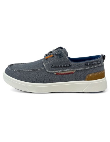 Renato Garini - U589S07711C7 - Loafer Canvas - Navy/Tan - ΠΑΠΟΥΤΣΙ ΑΝΔΡΙΚΟ
