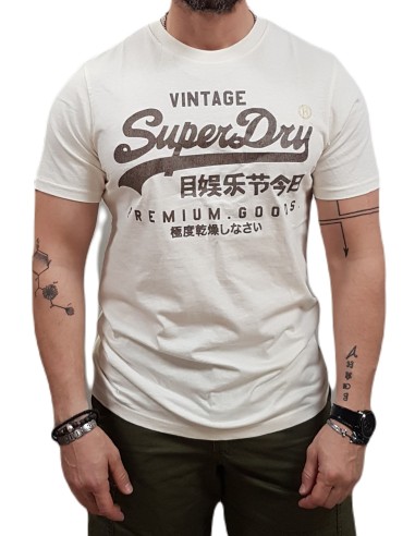 Superdry - M1012110A OO3 - Vl Workwear Relaxed Tee - Riff White - Oversize fit - Μπλούζα Μακό
