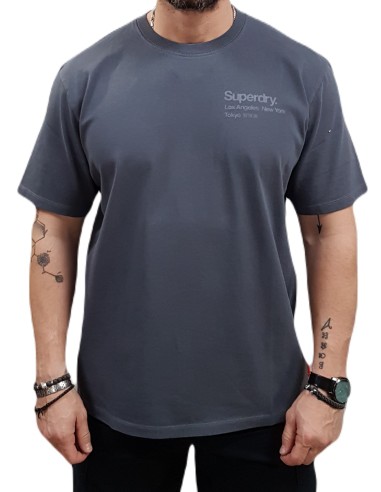 Superdry - M1012121A 8KI - Core Logo City T Shirt - Magma Slate Grey - Loose fit - Μπλούζα Μακό