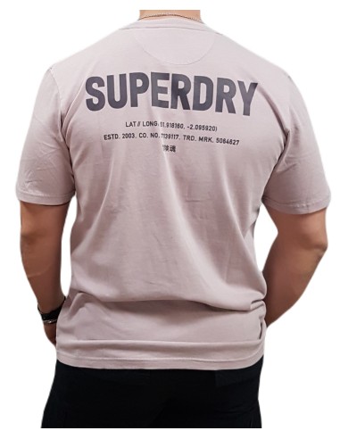Superdry - M1012116A HJH - Utility Sport Logo Loose Tee - Cloud Grey  - Oversize fit - Μπλούζα Μακό