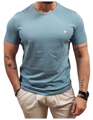 Guess - M2YI36I3Z14-G7DV - Aidy CN SS Tee - Dusty Blue - Slim Fit - T-Shirt Μακό