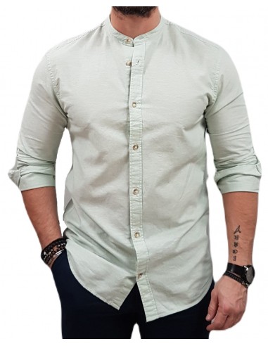 Jack&Jones - Mao -12248385 - Jje Summer Band linel Shirt L/S SS22 Noos -soothing sea- Slim Fit - Πουκάμισο